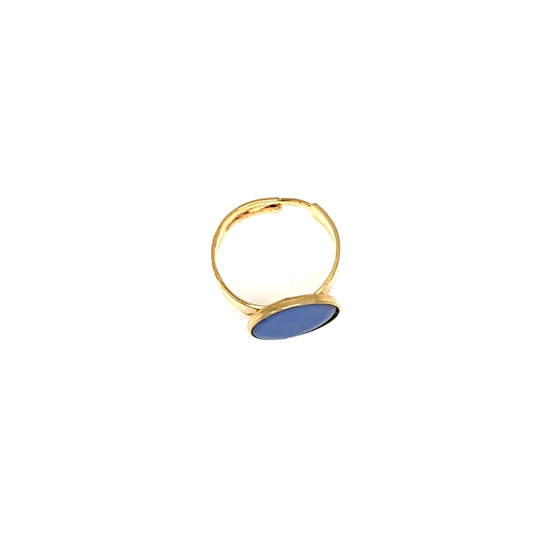 Bague ronde bleue